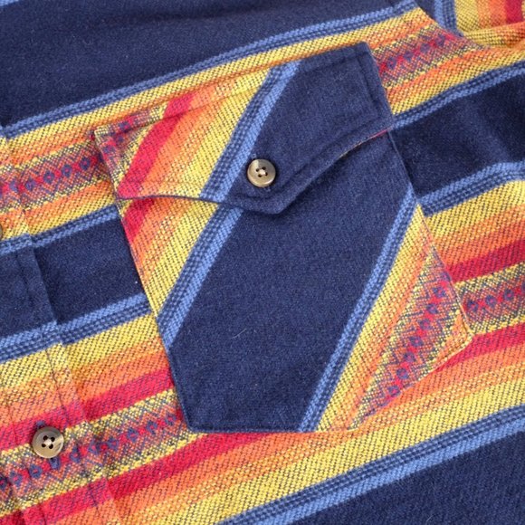 Proper Cloth CUSTOM Southwestern Aztec Print Long Sleeve Shirt SM Small Cotton - Picture 6 of 15